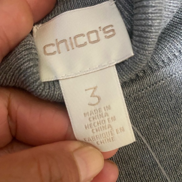 Chicos Darcy Turtleneck blues topos Color Grey - Picture 7 of 10
